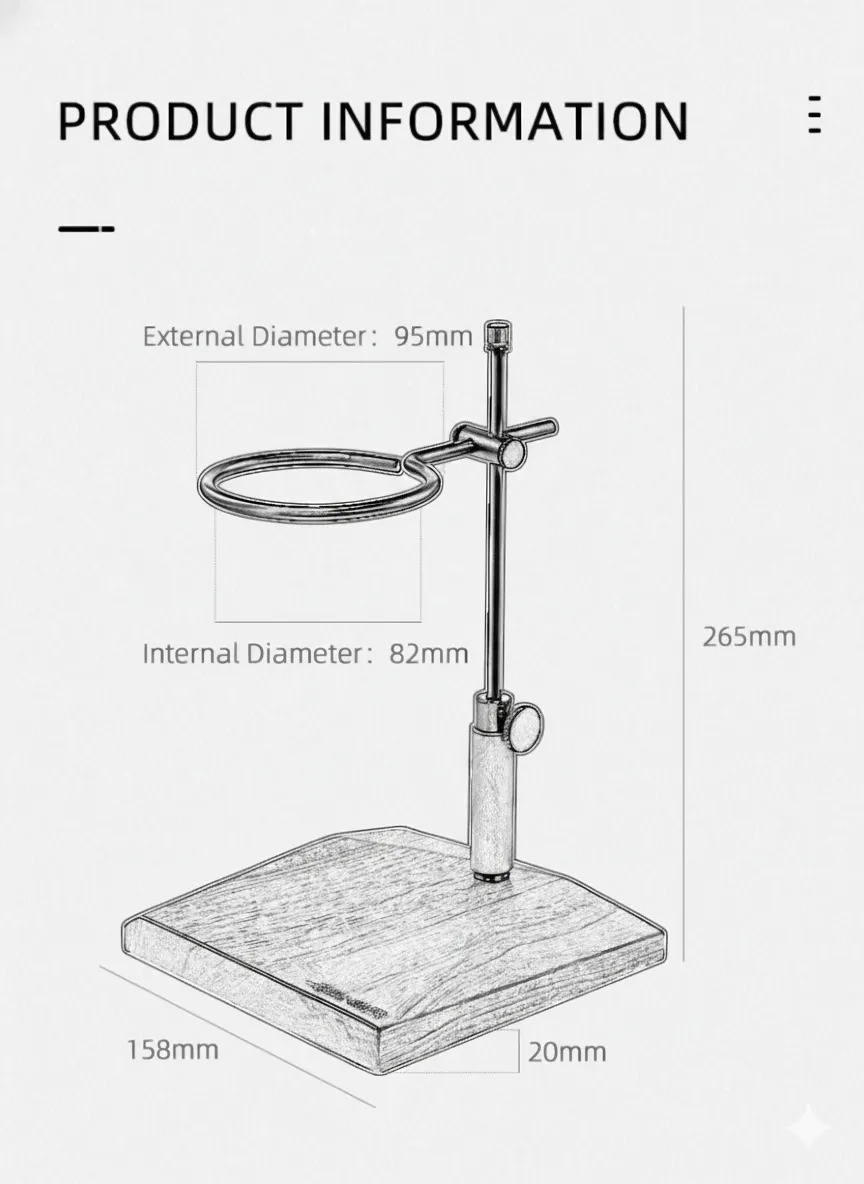 MHW-3BOMBER Adjustable Coffee Drip Station Vintage Pour Over Espresso Dripper Stand - Image 2