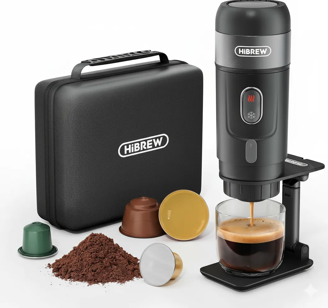 HiBREW Portable Coffee Machine for Car & Home,DC12V Espresso Coffee Maker Fit Nespresso Dolce Pod Capsule Coffee Powder H4A - Image 2