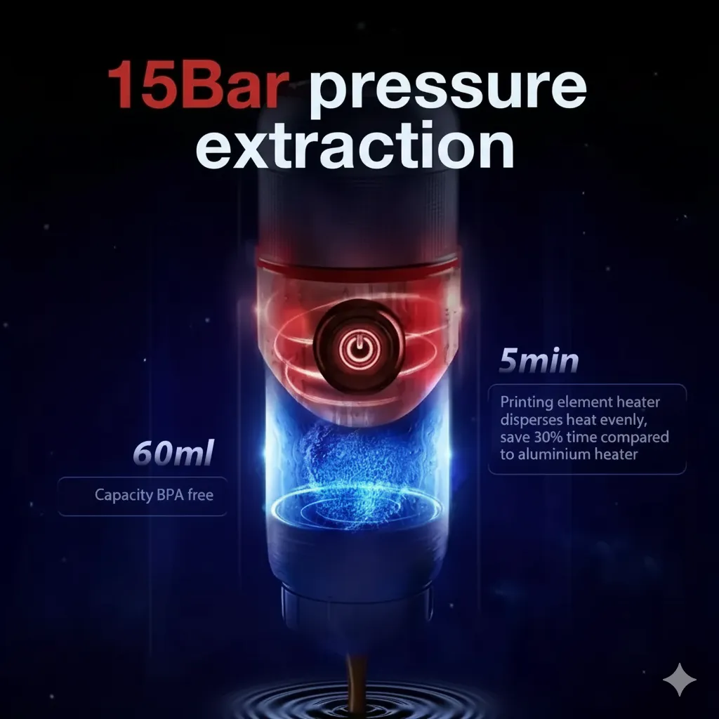 HiBREW Portable Coffee Machine for Car & Home,DC12V Espresso Coffee Maker Fit Nespresso Dolce Pod Capsule Coffee Powder H4A - Image 3