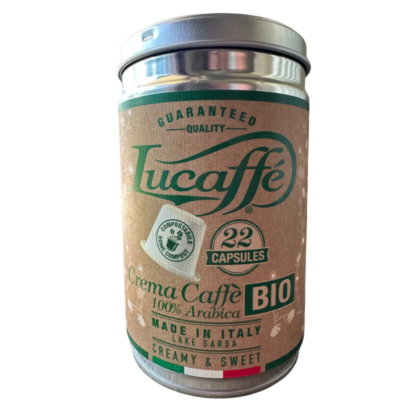 Lucaffé Crema Bio 100 % Arabica 22 Capsules – compatible with Nespresso