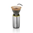 WACACO Cuppamoka Coffee Pot, Portable Drip Coffee Maker with 10 Cone Paper Filter, Stainless Steel Pour Over Coffee Brewer