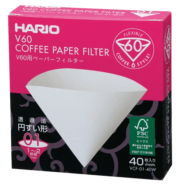 Hario V60 Filter Paper, 01 Size (40 pcs)